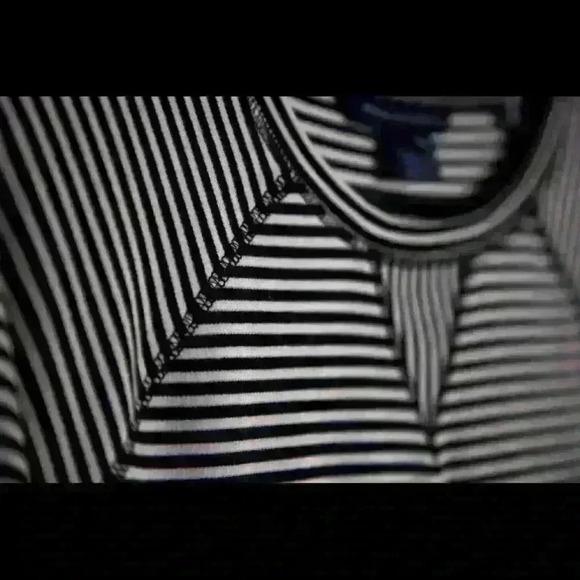 French Connection Size 6 White Black Stripped Dress - Picture 3 of 4